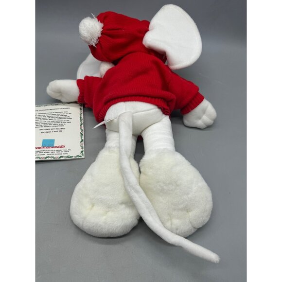 The Carolers 1991 Plush Mouse With Red Sweater & Hood Christmas Decor White READ - Picture 12 of 16
